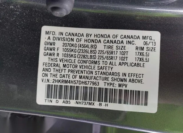 2HKRM4H57DH677963 2013 2013 Honda CR-V- EX 9