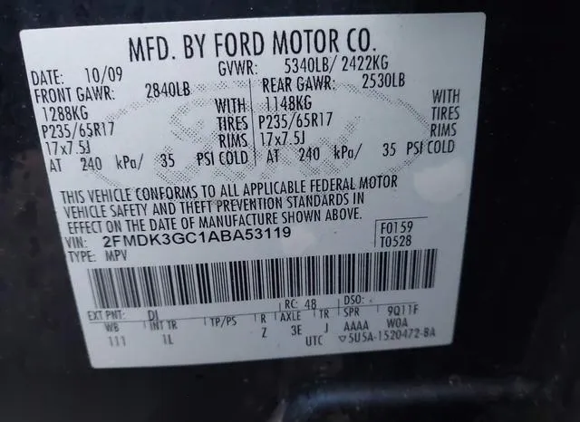 2FMDK3GC1ABA53119 2010 2010 Ford Edge- SE 9