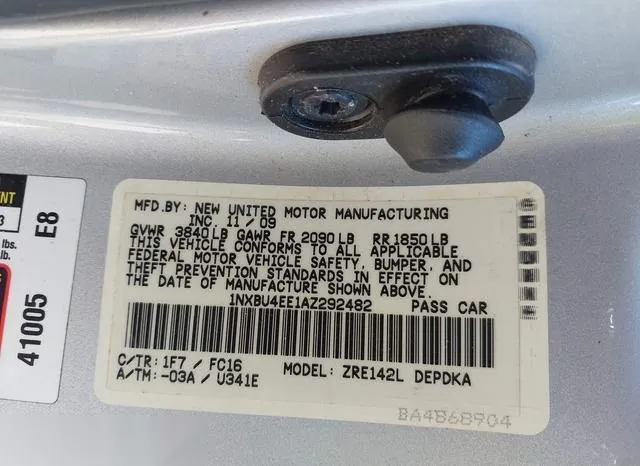 1NXBU4EE1AZ292482 2010 2010 Toyota Corolla- LE 9