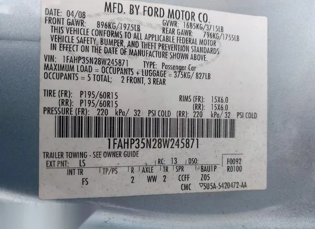 1FAHP35N28W245871 2008 2008 Ford Focus- Se/Ses 9