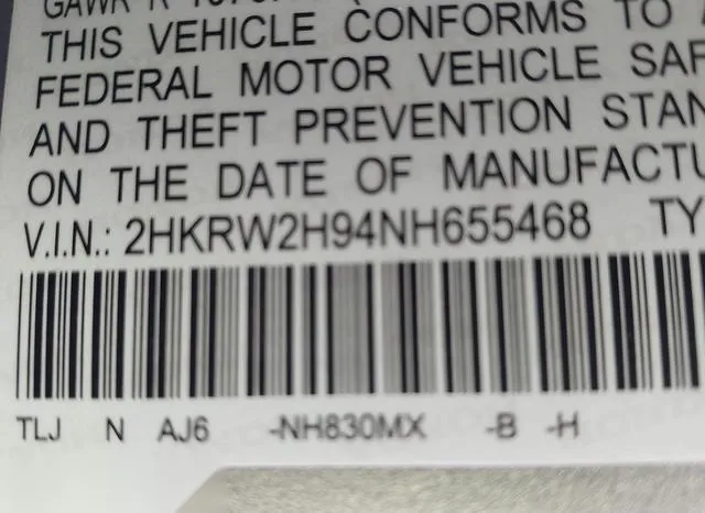 2HKRW2H94NH655468 2022 2022 Honda CR-V- Awd Touring 9