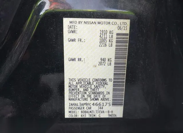 1N4AL3AP9FC466175 2015 2015 Nissan Altima- 2-5 SV 9