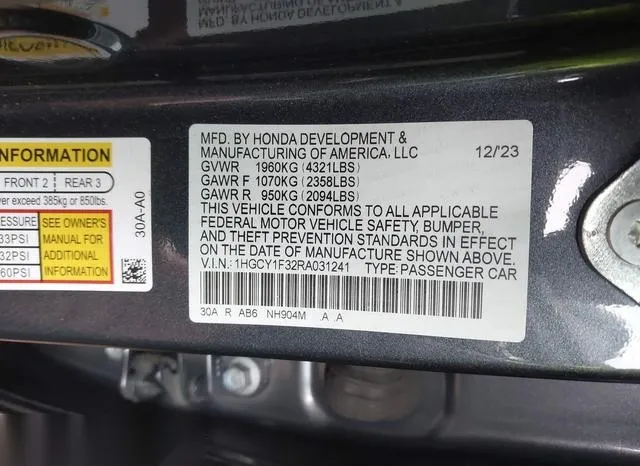 1HGCY1F32RA031241 2024 2024 Honda Accord- EX 9