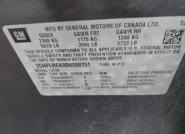 2GKFLREK0D6288751 2013 2013 GMC Terrain- Sle-1 9