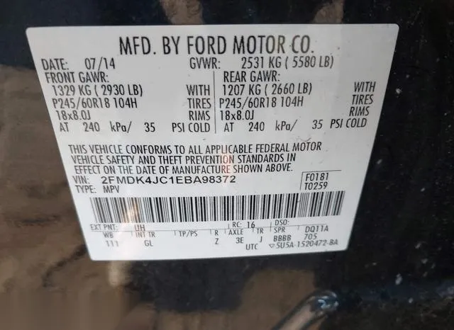 2FMDK4JC1EBA98372 2014 2014 Ford Edge- Sel 9