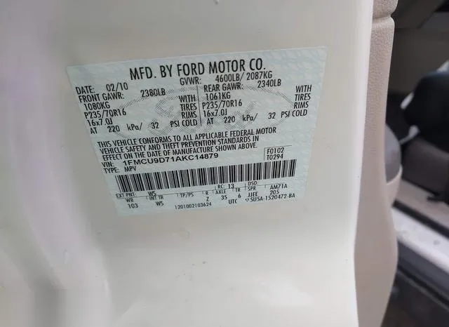 1FMCU9D71AKC14879 2010 2010 Ford Escape- Xlt 9