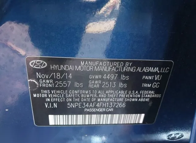 5NPE34AF4FH137266 2015 2015 Hyundai Sonata- Sport 9