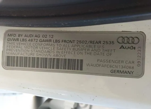 WAUDFAFC6CN134068 2012 2012 Audi A6- 2-0T Premium 9