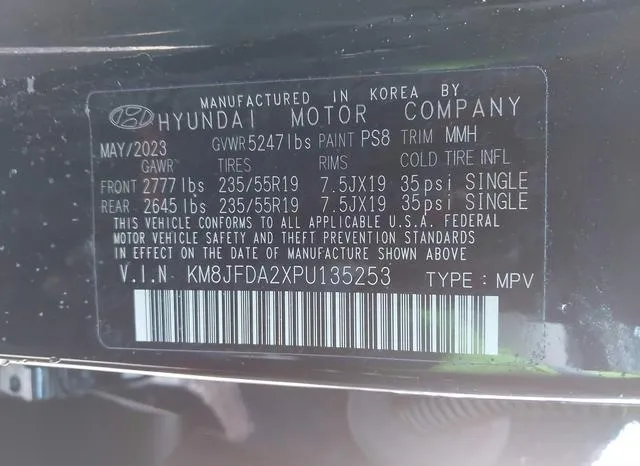 KM8JFDA2XPU135253 2023 2023 Hyundai Tucson Plug-In Hybrid- 9