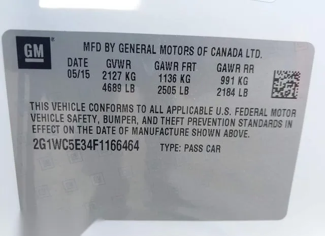 2G1WC5E34F1166464 2015 2015 Chevrolet Impala- Limited Ltz 9