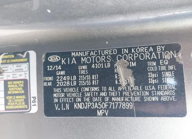 KNDJP3A50F7177899 2015 2015 KIA Soul- - 9