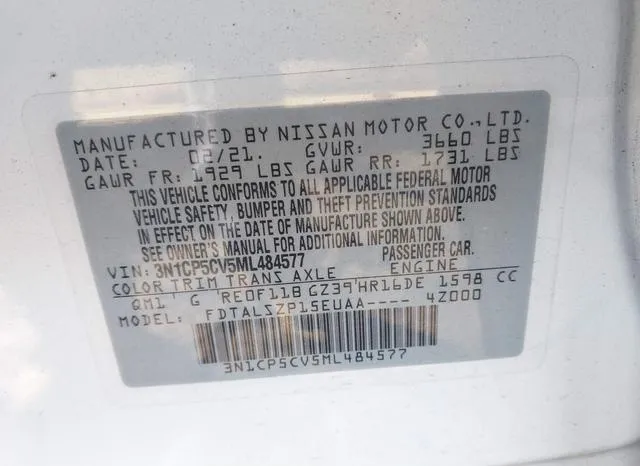 3N1CP5CV5ML484577 2021 2021 Nissan Kicks- Sv Xtronic Cvt 9