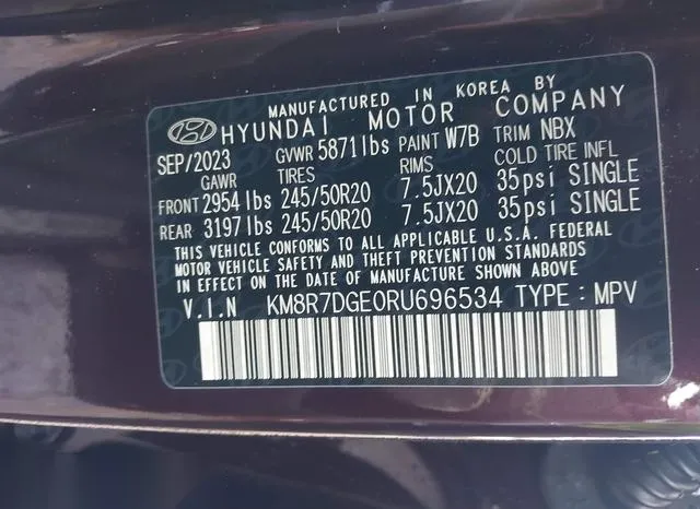 KM8R7DGE0RU696534 2024 2024 Hyundai Palisade- Calligraphy 9