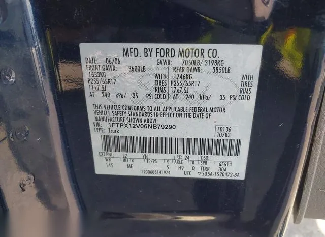 1FTPX12V06NB79290 2006 2006 Ford F-150- Lariat/Xl/Xlt 9