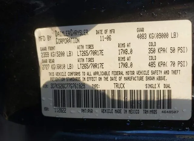 3D7KS26C77G761829 2007 2007 Dodge RAM 2500- Slt/Trx4 Off Ro 9