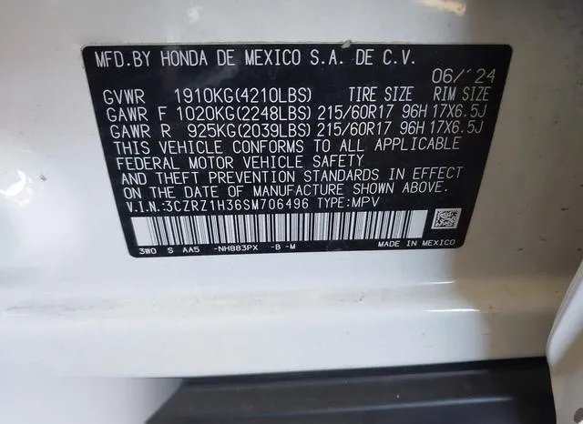 3CZRZ1H36SM706496 2025 2025 Honda HR-V- 2Wd Lx 9