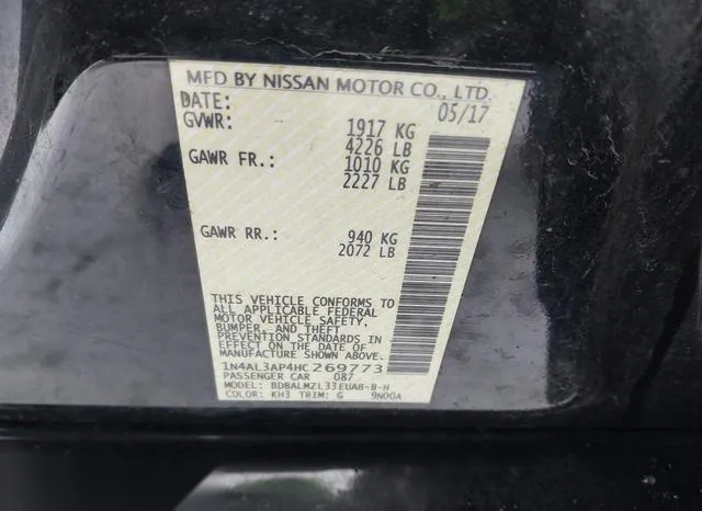 1N4AL3AP4HC269773 2017 2017 Nissan Altima- 2-5 SV 9