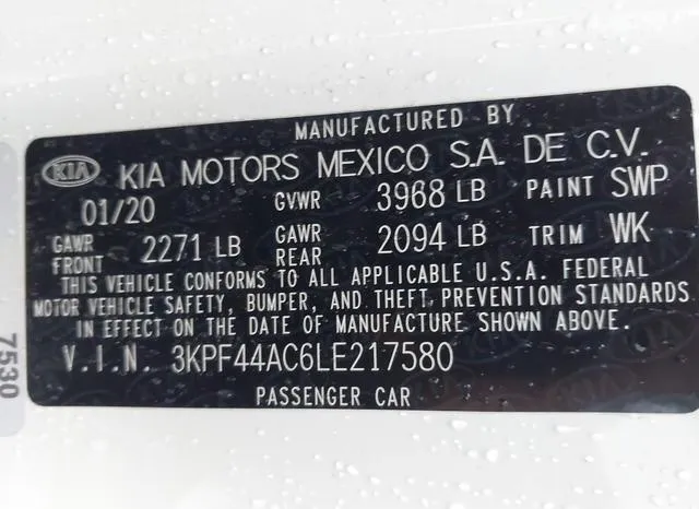 3KPF44AC6LE217580 2020 2020 KIA Forte- GT 9