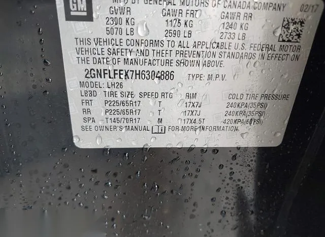 2GNFLFEK7H6304886 2017 2017 Chevrolet Equinox- LT 9