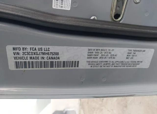 2C3CDXGJ7MH675200 2021 2021 Dodge Charger- Scat Pack Rwd 9