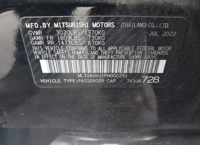 ML32AUHJ1PH000291 2023 2023 Mitsubishi Mirage- Es/Le 9