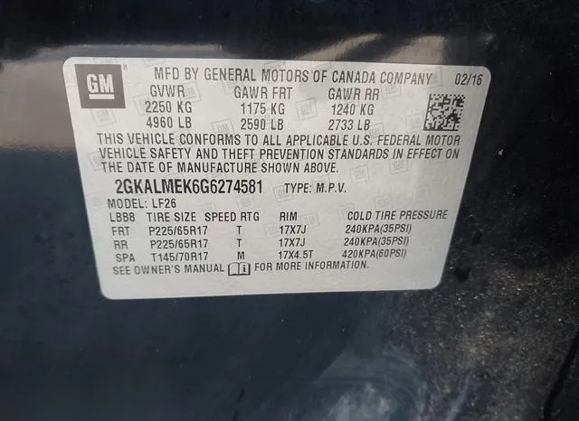 2GKALMEK6G6274581 2016 2016 GMC Terrain- Sle-1 9