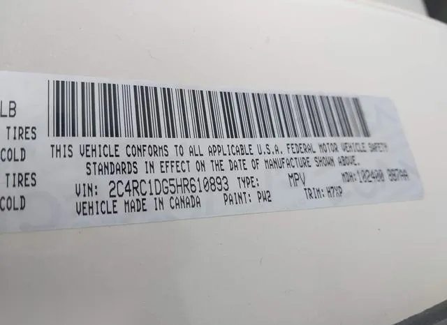 2C4RC1DG5HR610893 2017 2017 Chrysler Pacifica- Touring 9