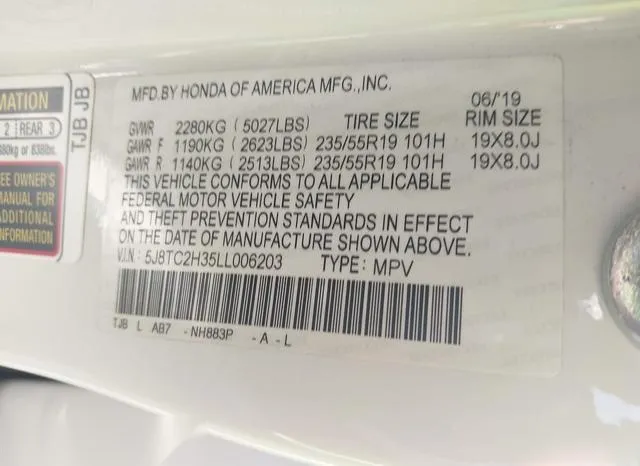 5J8TC2H35LL006203 2020 2020 Acura RDX- Standard 9