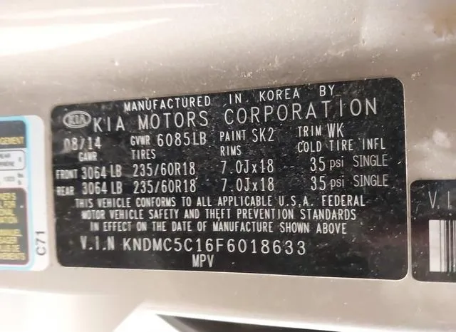 KNDMC5C16F6018633 2015 2015 KIA Sedona- SX 9