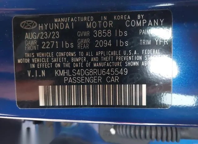 KMHLS4DG8RU645549 2024 2024 Hyundai Elantra- Sel 9