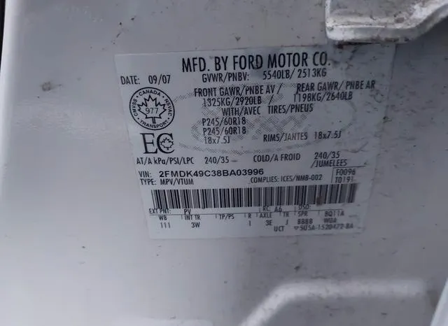 2FMDK49C38BA03996 2008 2008 Ford Edge- Limited 9