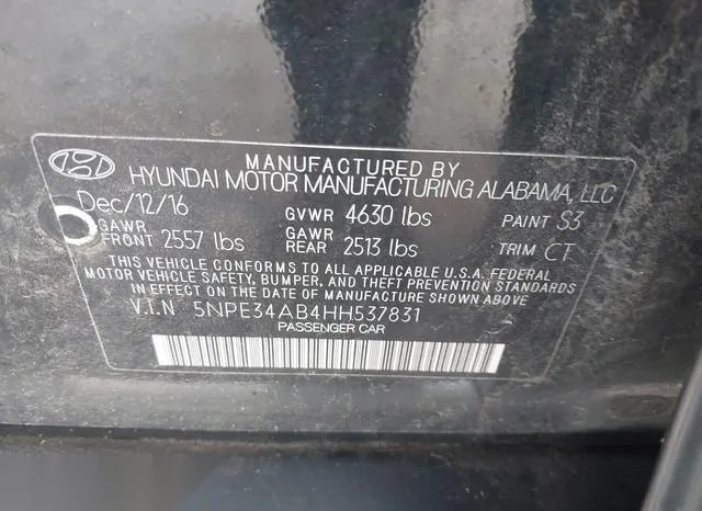 5NPE34AB4HH537831 2017 2017 Hyundai Sonata- Sport 2-0T 9