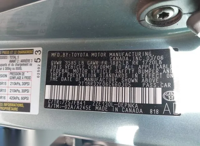 2T1BR32E06C660305 2006 2006 Toyota Corolla- LE 9