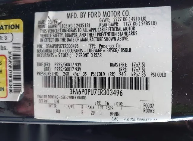 3FA6P0PU7ER303496 2014 2014 Ford Fusion- Energi Se Luxury 9