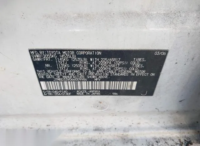 JTMBD33V066009986 2006 2006 Toyota RAV4 9