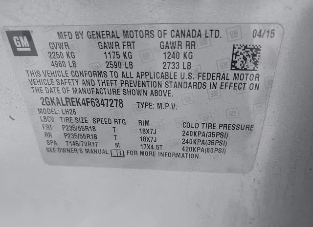 2GKALREK4F6347278 2015 2015 GMC Terrain- Sle-2 9