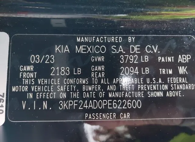 3KPF24AD0PE622600 2023 2023 KIA Forte- Lxs 9