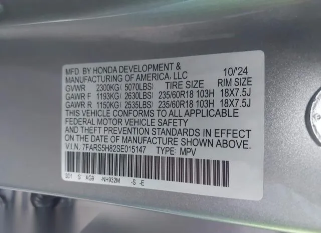 7FARS5H82SE015147 2025 2025 Honda CR-V- Hybrid Sport-L 9