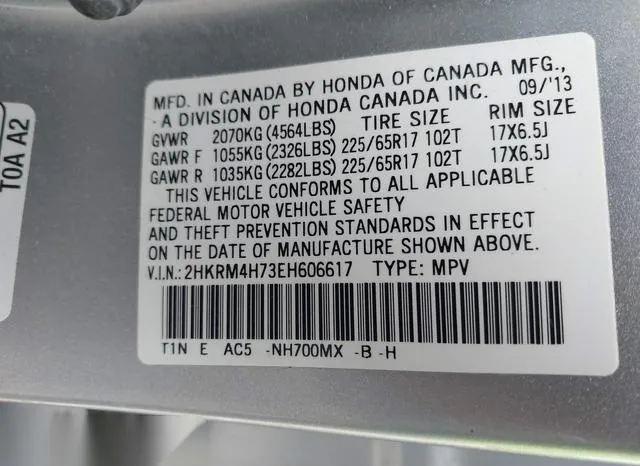 2HKRM4H73EH606617 2014 2014 Honda CR-V- Ex-L 9