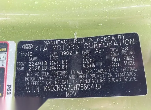 KNDJN2A20H7880430 2017 2017 KIA Soul 9