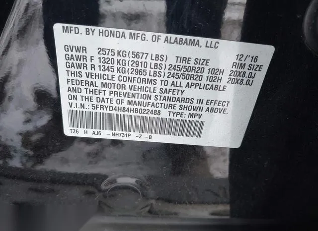 5FRYD4H84HB022488 2017 2017 Acura MDX- Advance Package 9