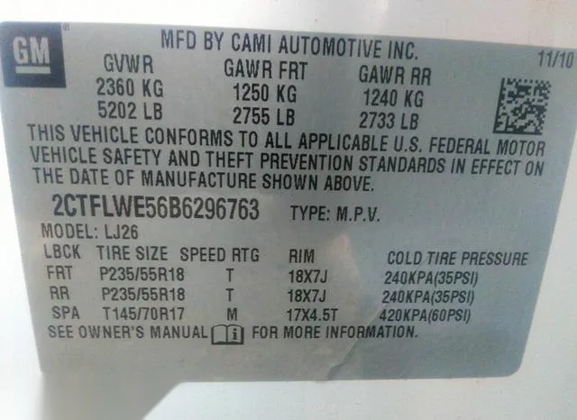 2CTFLWE56B6296763 2011 2011 GMC Terrain- Slt-2 9