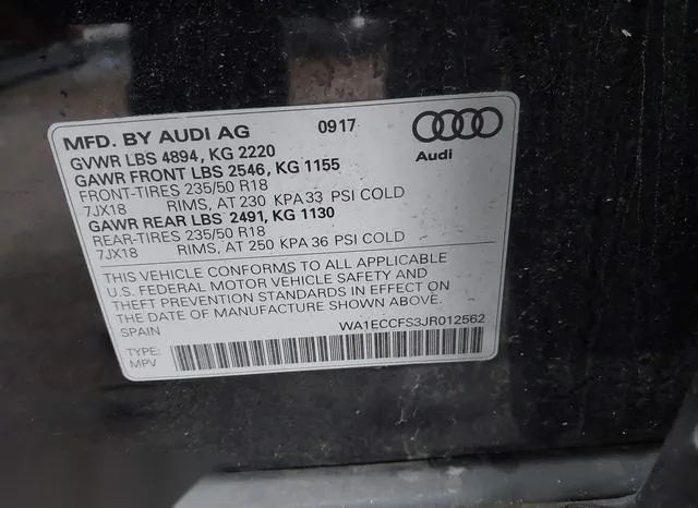 WA1ECCFS3JR012562 2018 2018 Audi Q3- 2-0T Premium/2-0T Spor 9