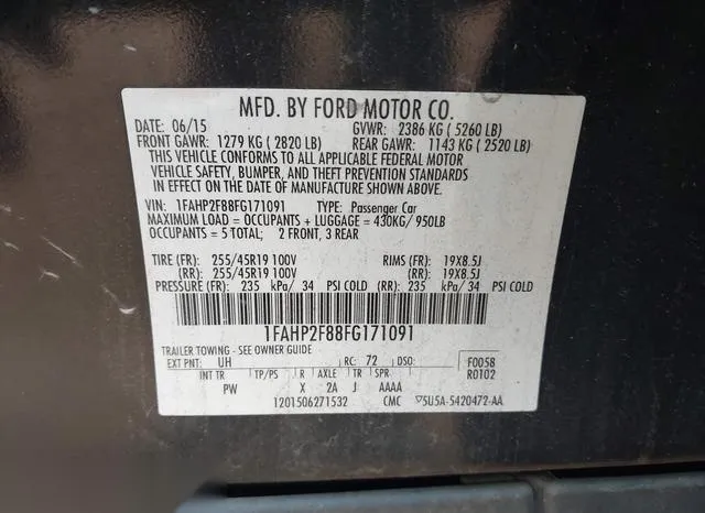 1FAHP2F88FG171091 2015 2015 Ford Taurus- Limited 9