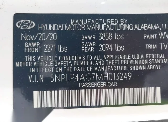 5NPLP4AG7MH013249 2021 2021 Hyundai Elantra- Limited 9