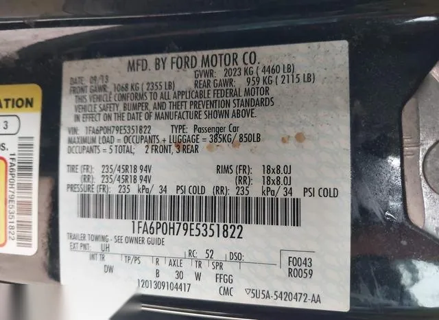 1FA6P0H79E5351822 2014 2014 Ford Fusion- SE 9