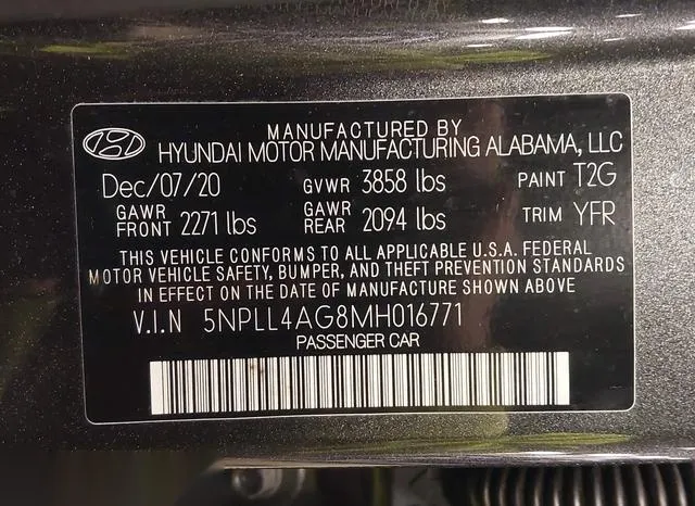 5NPLL4AG8MH016771 2021 2021 Hyundai Elantra- SE 9