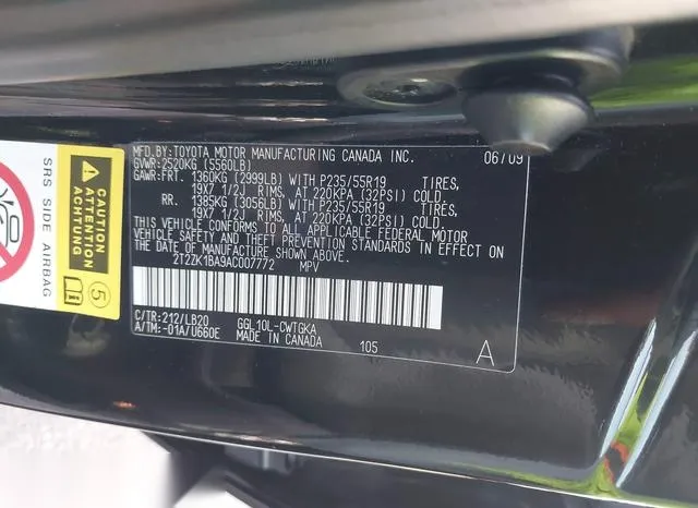 2T2ZK1BA9AC007772 2010 2010 Lexus RX- 350 9