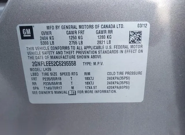 2GNFLEE52C6295558 2012 2012 Chevrolet Equinox- 1LT 9