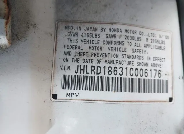 JHLRD18631C006176 2001 2001 Honda CR-V- EX 9